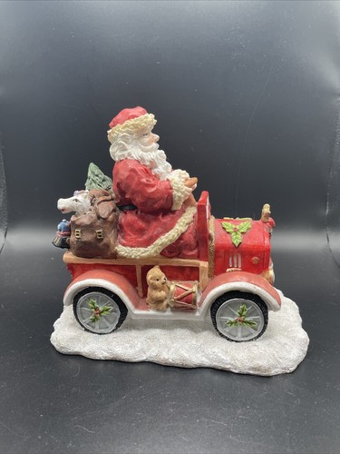 Santa Claus Driving A Car With Bear And Gifts Resin Figurine Christmas Decor - Picture 2 of 10