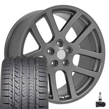 22x10 Gunmetal 2223 Wheels Goodyear Tires Tpms Set Fit Dodge Ram 1500 Srt10