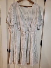 Glitzy Girz Short White Polka-dot Shiffon Dress Size 3X
