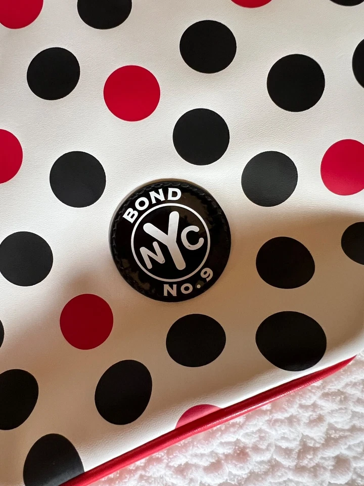 NYC Bond Reducido No. Bolso 9 Blanco con Lunares Rojos y Negros Interior Rojo Foto 2 de 4