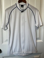 LG Louis Garneau Cycling Sport Shirt XL Made in USA White, Full Zip, Reflective
