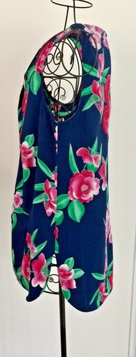 Peter Morrisey Top Size 12 Tank Camisole Floral Blue Pink Keyhole Pretty - Picture 4 of 9