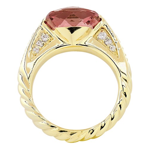 Anello David Yurman Chatelaine con tormalina rosa e diamanti - Foto 2 di 4