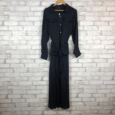 MADEWELL NEW $138 Button-Front Satin Deep Indigo Utility Shirtdress XLARGE NR775