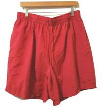 Roundtree  Yorke Swimwear Mens L Red Shorts Elastic Drawstring Pockets Lined
