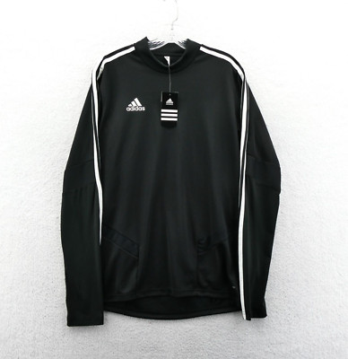 Adidas Soccer Shirt Mens Medium Black Mock Neck Pullover Tiro19 Football Track