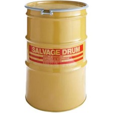 NEW 85 GALLON CARBON STEEL SALVAGE DRUM OPEN HEAD RING AND BOLT SEAL UN RATED