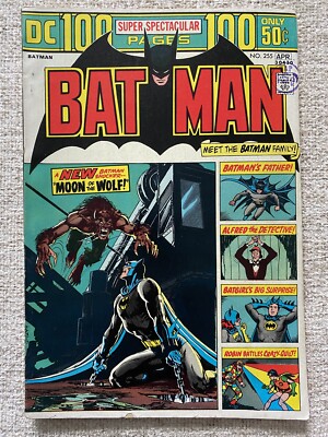 Batman #255 100 Seiten super spektakuläre DC Comics 1974 Sehr guter Erhaltungszustand