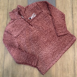 maroon sherpa pullover