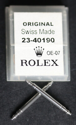 2 GENUINE ROLEX SPRING BARS for AIR KING & DATEJUST 19mm, PART No. 23-40190
