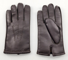 Vintage Avon Novahide Brown Faux Leather Vinyl Gloves Acrylic Lined Size M