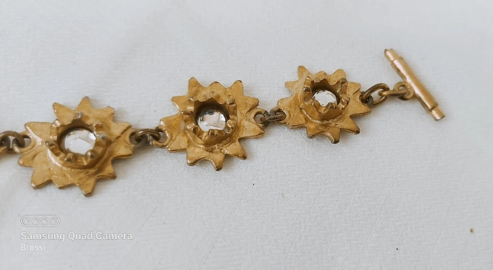 Biche de Bere Armkette Bracelet Moonstone 1980er Vintage Armband art Glasses - Bild 3 von 4