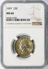 1947 25c Washington Quarter NGC MS66