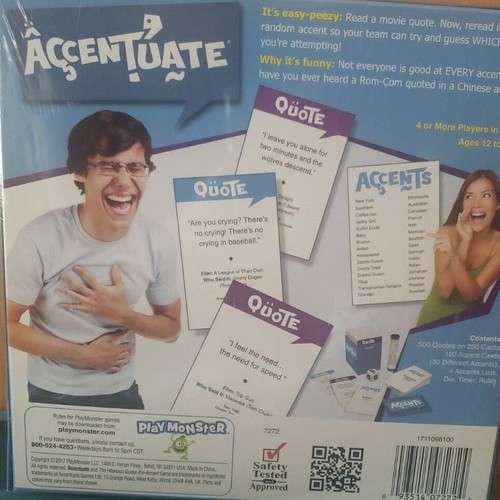Accentuate by Play Monster Board Games, the Hilarious Guess the Accent Game NIB - Picture 2 of 2