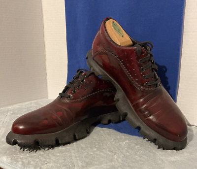 Oakley Tuxedo Genuine Leather Golf Shoes Made in Italy Burgundy 