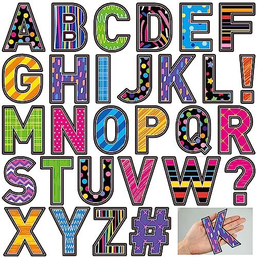 Large Letter Stickers Vinyl 27 Sheets 4-Inch Large Black Vinyl 
