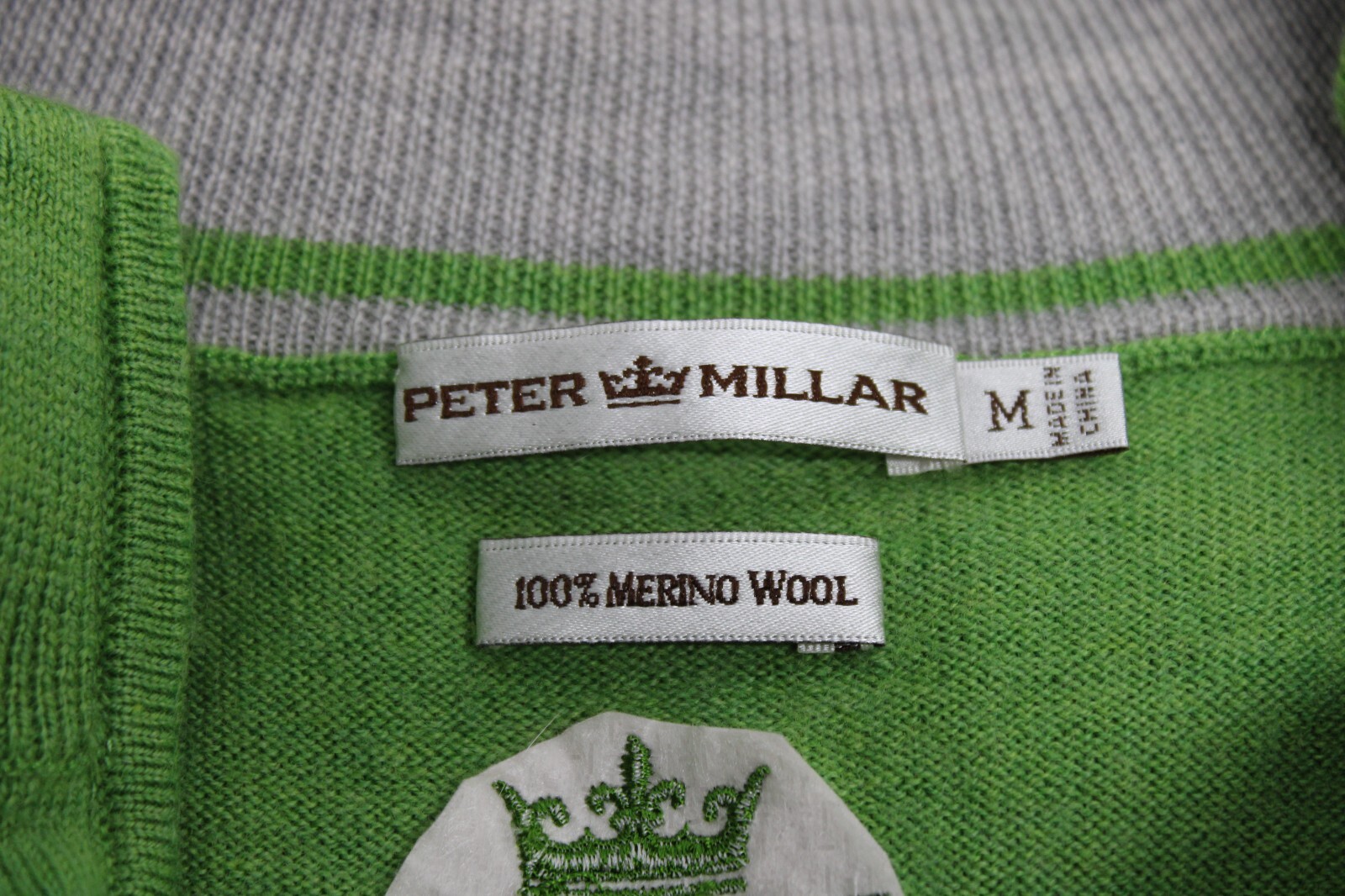 Peter Millar Mens Size M 100 Merino Wool sleeveless 1/4 zip Vest Green