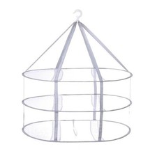3Tiers Folded Mesh Clothes Hanging Dryer Sweater Drying Rack Clothesnet Large US