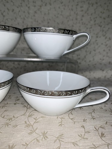 Set of 4 Vintage Noritake China Japan 6340 Silvester Tea Cups (Discontinued) - Picture 3 of 16