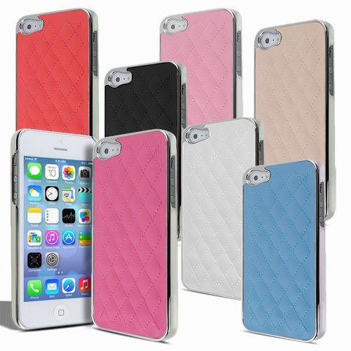 Luxury New 6 Colors  Deluxe Leather Chrome Case Cover for iPhone 5 5S - Afbeelding 1 van 6