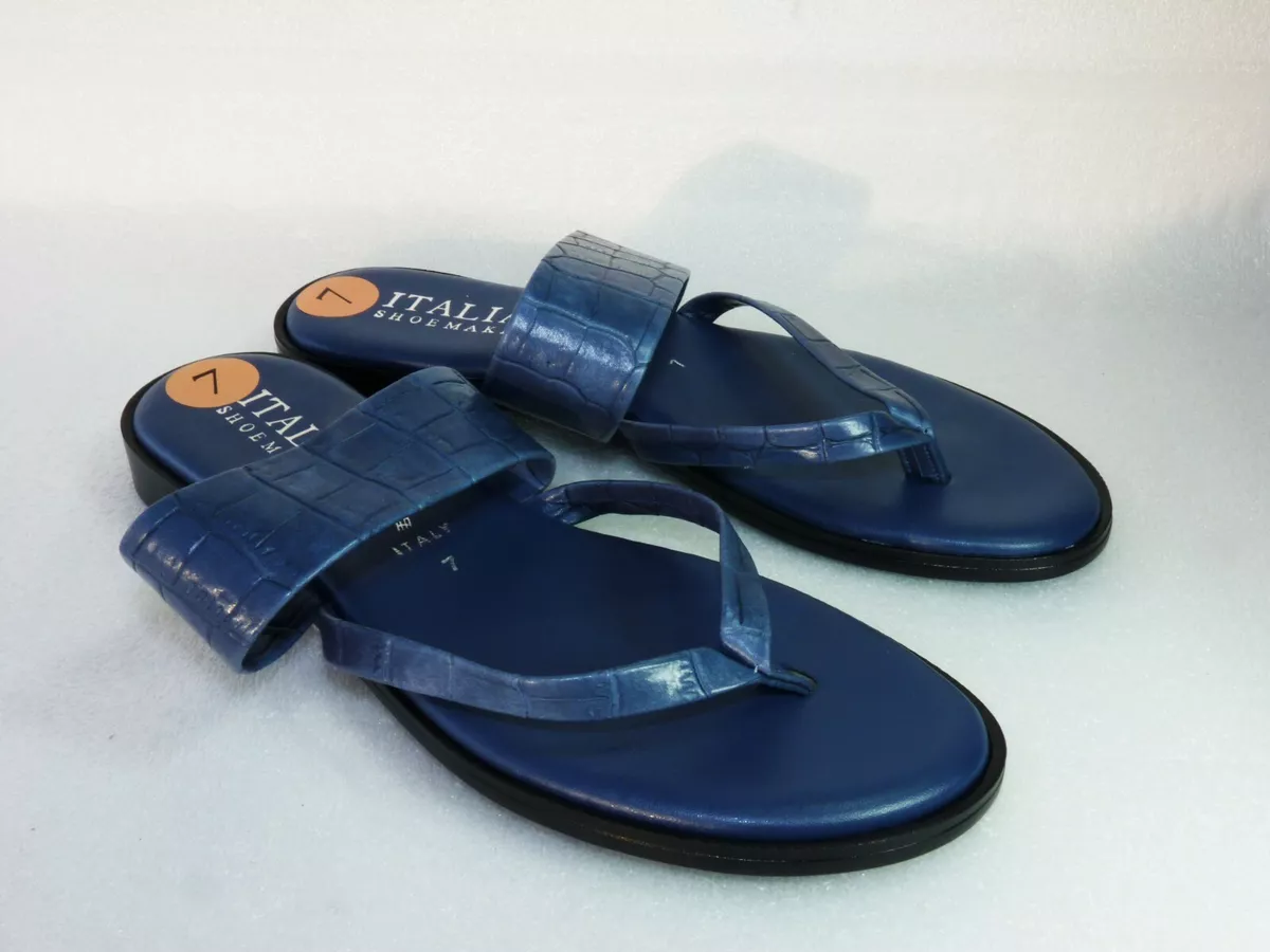 Italian shoemakers store blue sandals