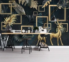 3D Leaf Graphic G4283 Wallpaper Wall Murals Removable Self-adhesive Honey