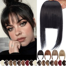 Air Bangs 100 as Human Real Hair Extensions Clip In Front Fringe Hairpiece SALE