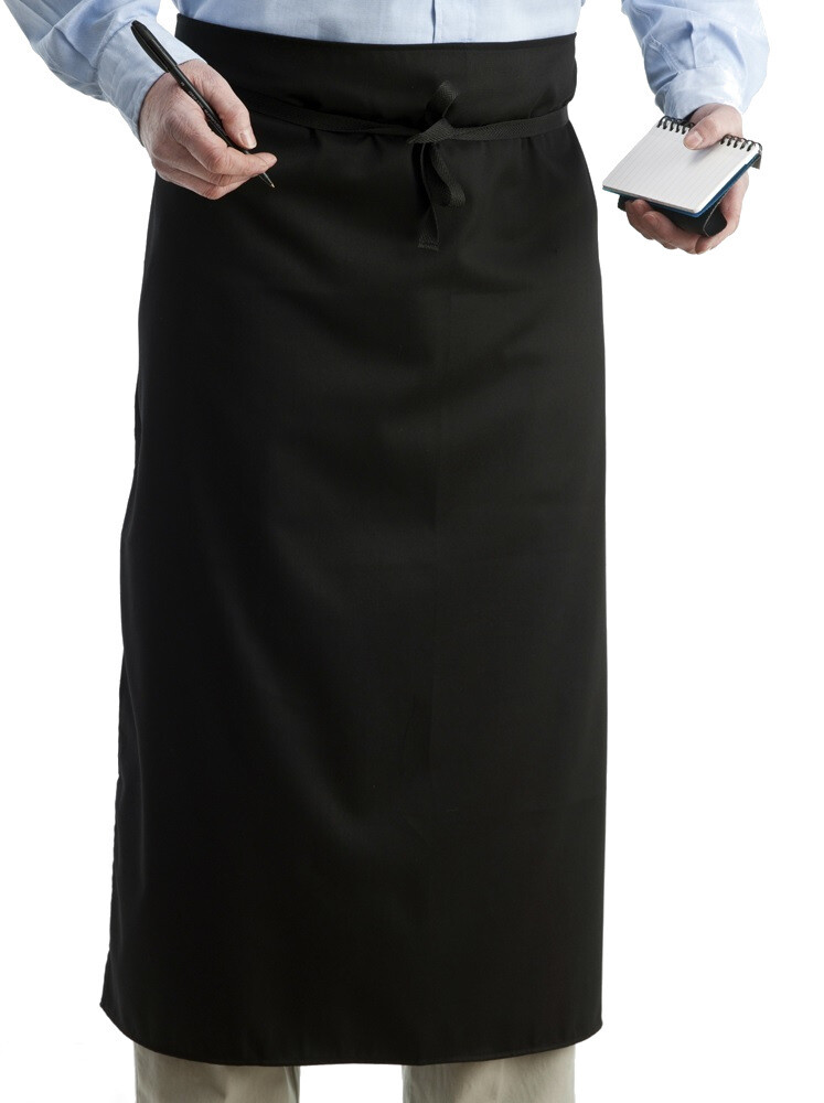 Waist Apron Professional Waiter Waitress Catering Black Polycotton Bistro Pinny