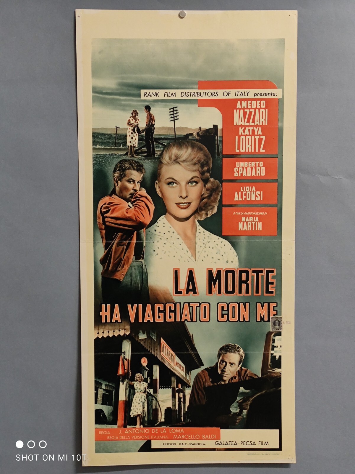 Locandina originale film LA MORTE HA VIAGGIATO CON ME (1957) - Regia di José Antonio de la Loma