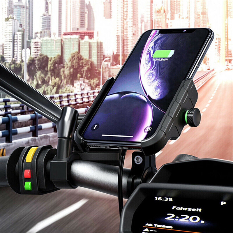 Motorcycle Phone Holder Charger 15W Fast Wireless Charging Motorbike