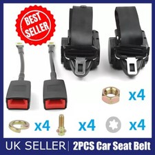 2x Universal 3 Point Inertia Seat Belt Kit Car Truck Adjustable Safety Belts 3m