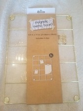 Magnetic Gold Memo Board 8.5 x 11 includes 4 clips-Brand New-SHIPS N 24 HOURS