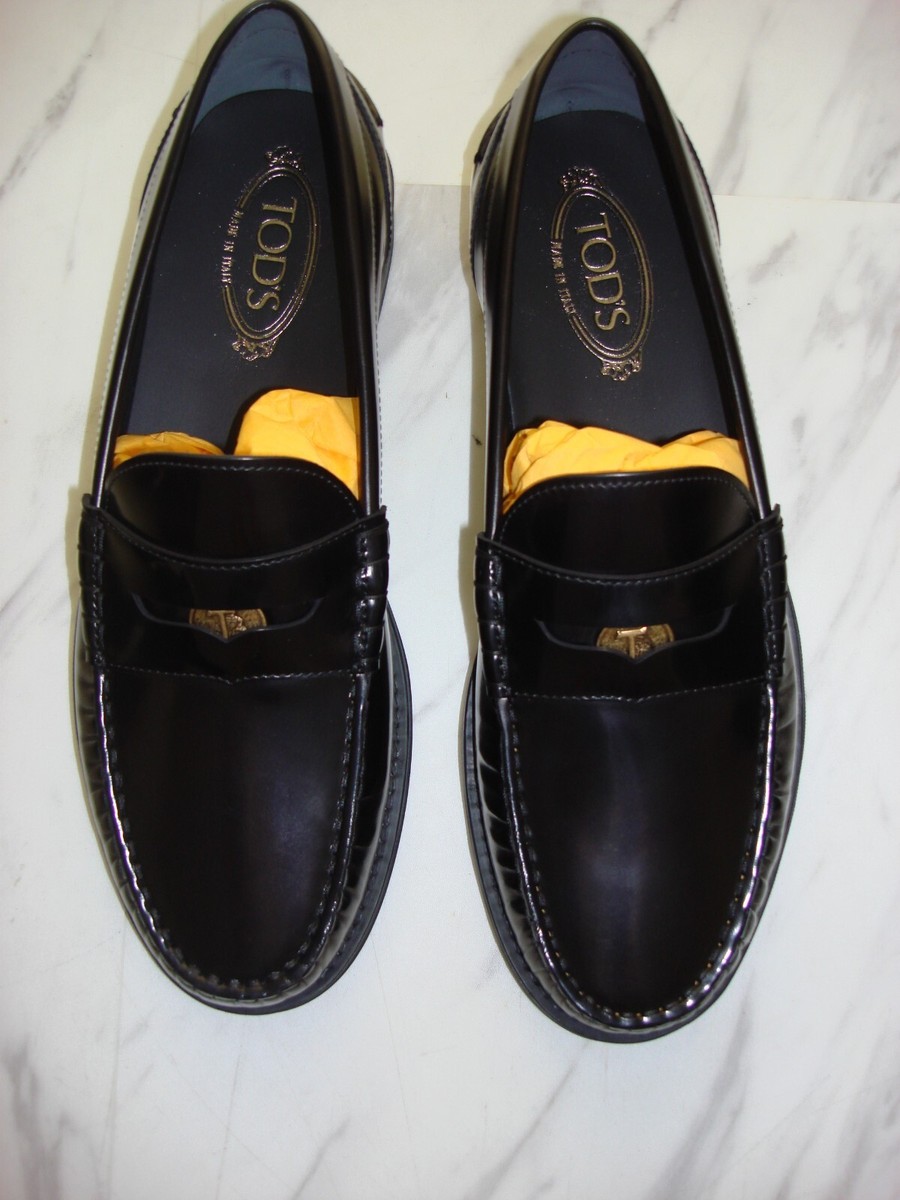 Tods SZ 9.5 Leather Loafers Black TOD main image 3