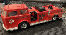 Vintage 1960s Buddy L Corp - Pressed Steel Havoline Texaco Fire Chief Truck USA