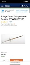 Range Oven Temperature Sensor Part WPW10181986