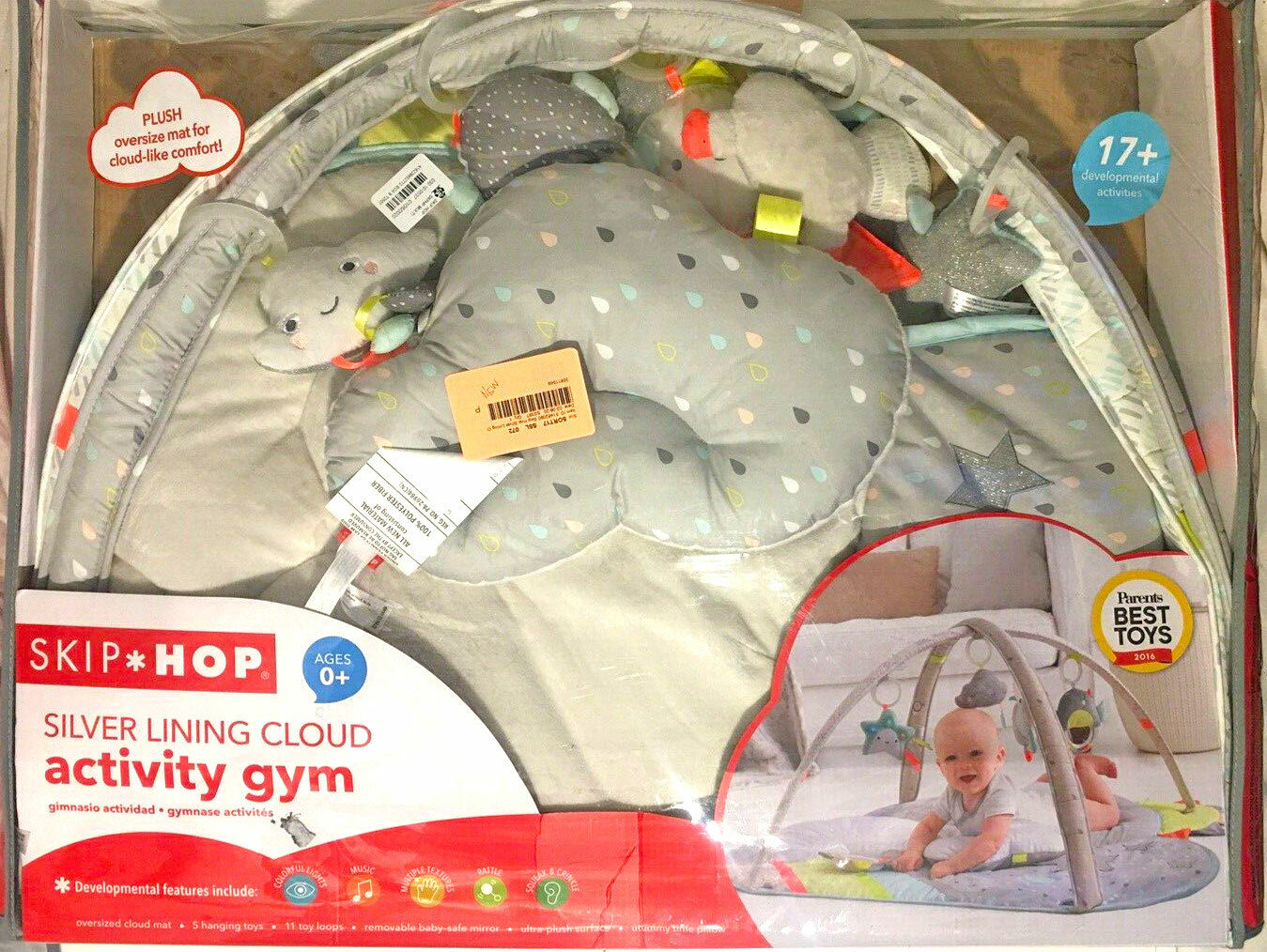 skip hop silver lining cloud gym activity mat