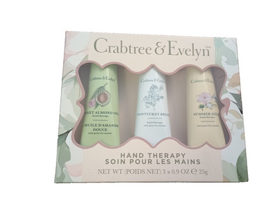 CRABTREE & EVELYN Hand Therapy Cream 3 pc Set Sweet Almond Summer Hill Nantucket