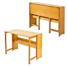 41 Inch Computer Desk, Bamboo Writing Desk, Folding Work Desk For Home Office