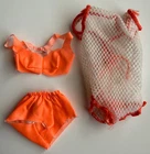 Vtg 1960s Barbie Doll Twist N Turn #1160 Mesh Swimsuit Cover, Bikini Top Bottoms