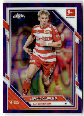 2026 Topps Bundesliga Chrome No. 7 Leopold Querfeld Purple Lava 72/75