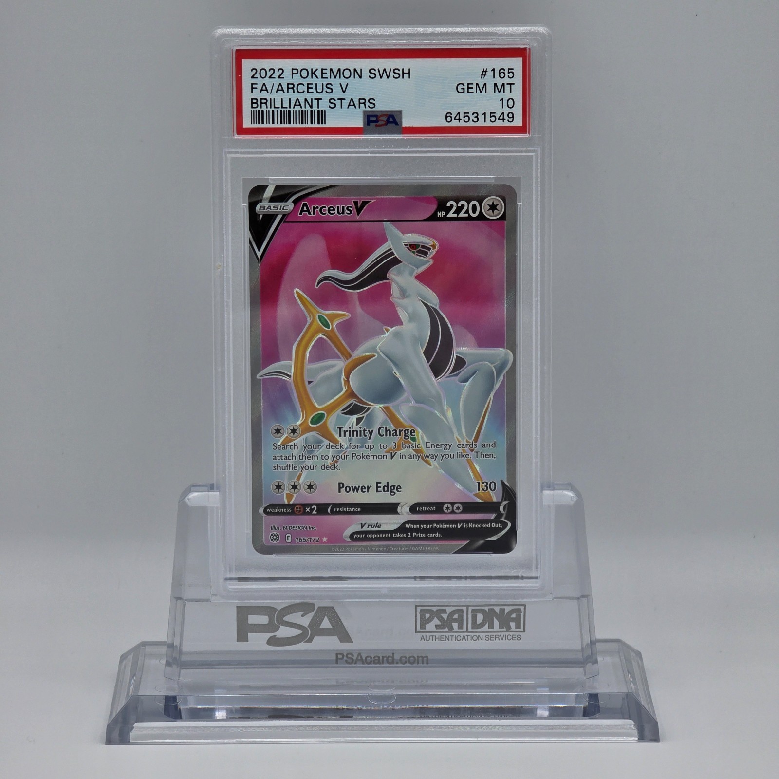 Arceus V 2022 Sword & Shield: Brilliant Stars #165/172 Holo (Full