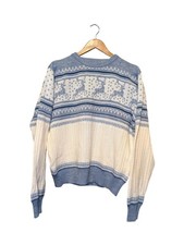 Vintage Repage Christmas Sweater XL Reindeer Snowflake Nordic Fair Isle Knit