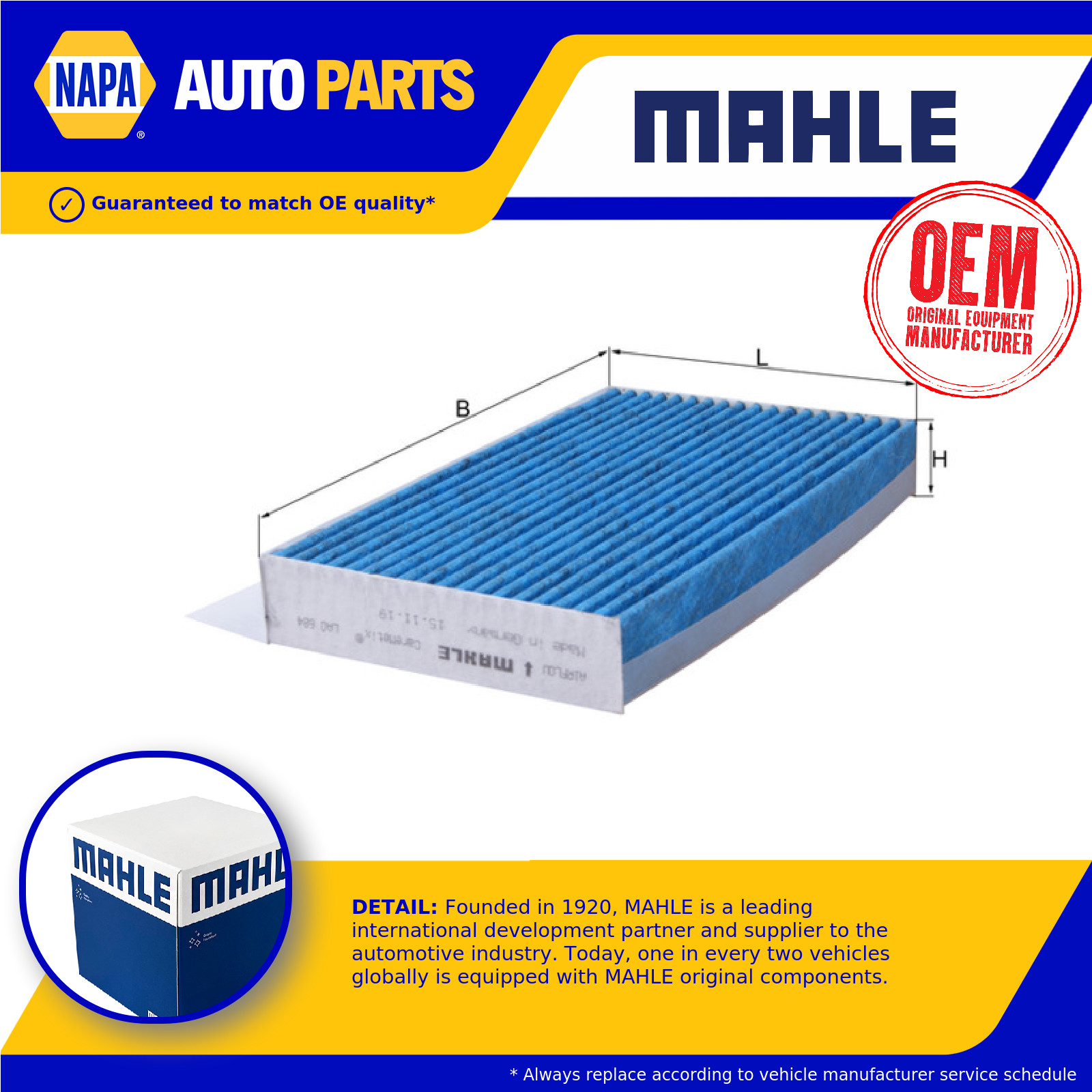 Pollen / Cabin Filter fits RENAULT FLUENCE L3 1.6 2010 on K4M838 Mahle Quality