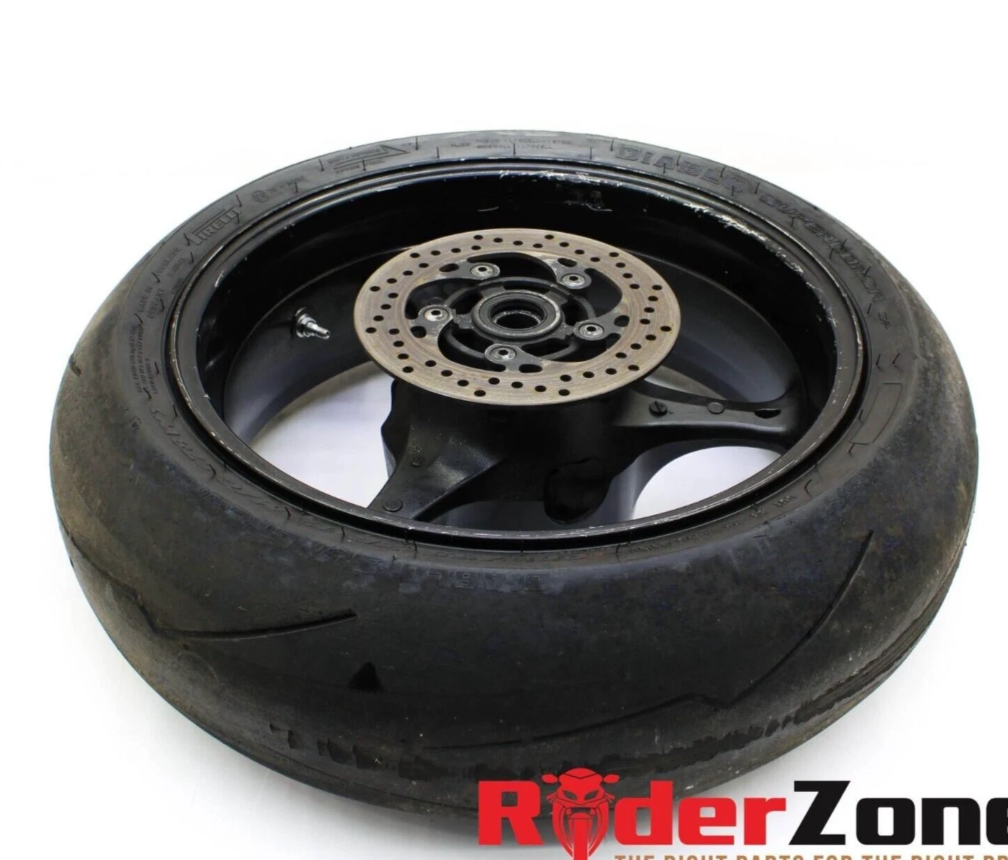 2010 - 2014 APRILIA RSV4 R REAR WHEEL RIM BRAKE ROTOR STRAIGHT PIRELLI TIRE