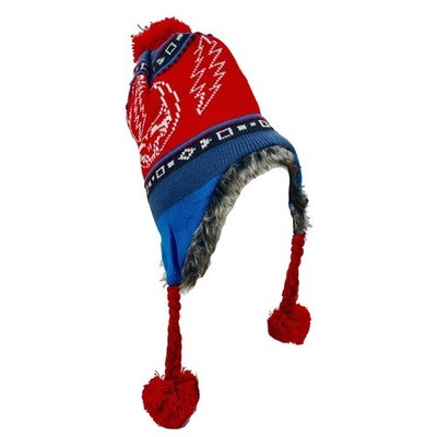 Red Blue Winter Hat Steal Your Face Lightning Bolt Grateful Dead Adult Laplander