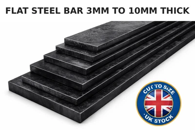 Mild Steel Flat Bar Cut to Size | 3-10mm Thick | 10-100mm Wide | UK Stock - Image 1 of 4