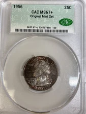 1956 Quarter Dollars Silver Coinage CACG MS 67+