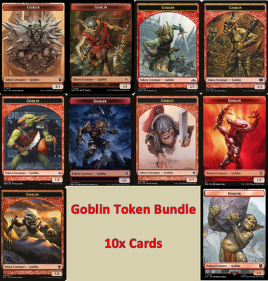 mtg goblin token cards MTG Goblin Token Lot - Set 10x Cards Commander Red Deck - Magic Cards  Bundle