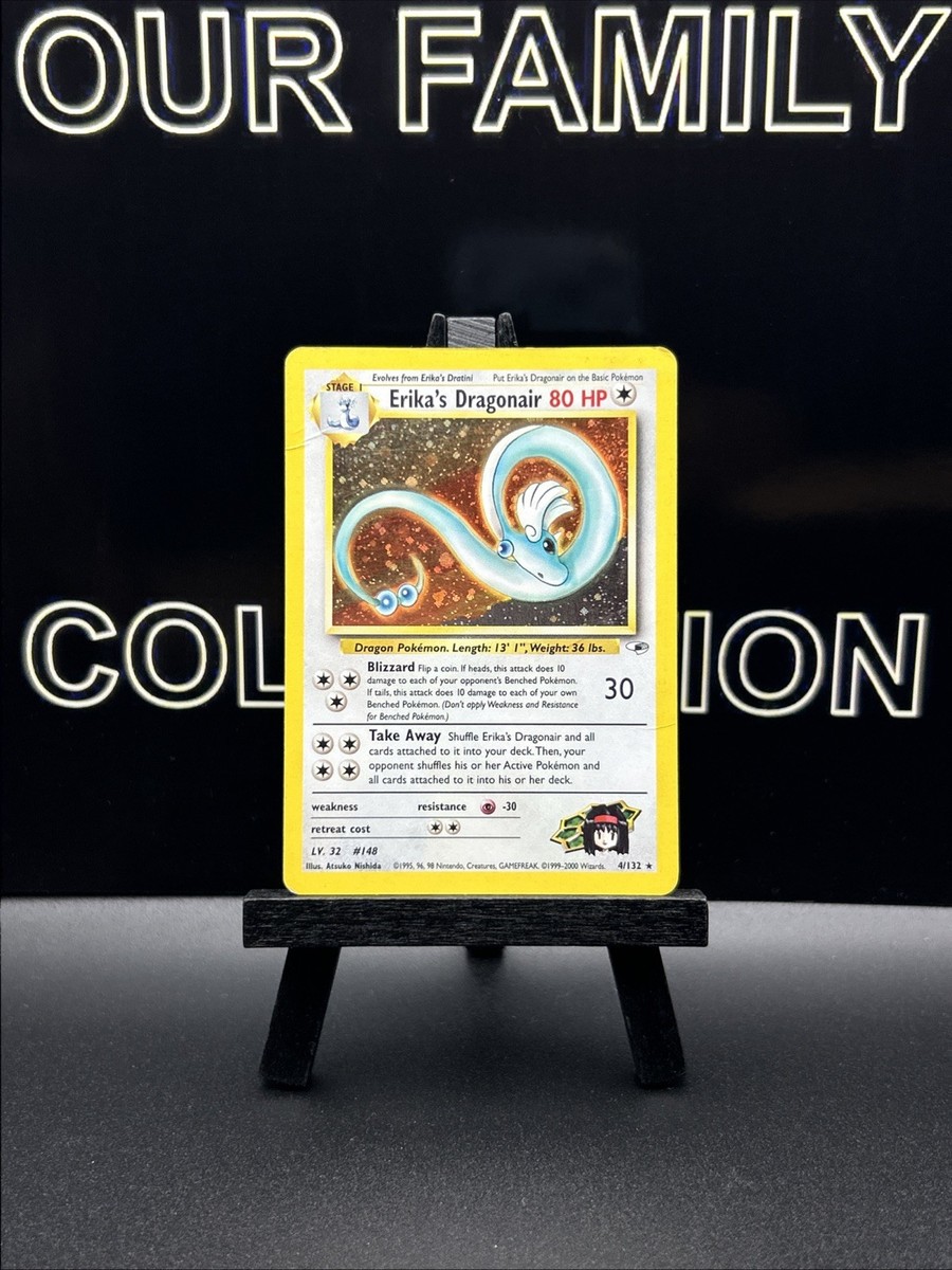 Pokmon TCG Erika's Dragonair Gym Heroes 4/132 Holo Unlimited Rare SWIRL MP