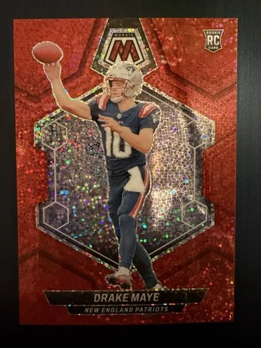 2024 Panini Mosaic - Rookies Drake Maye #303 Red Sparkle Prizm (RC)